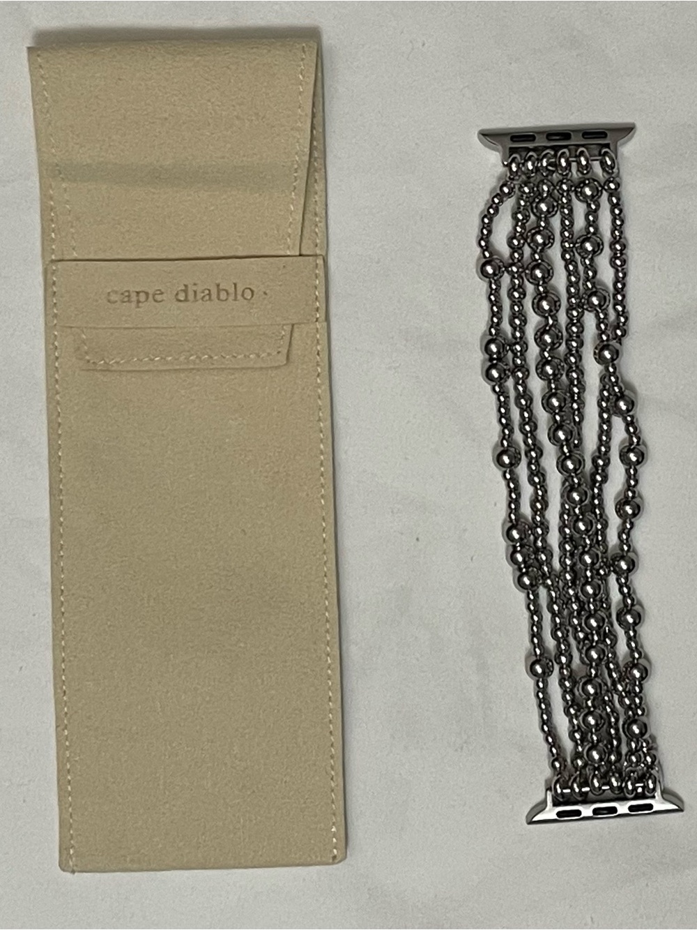 Cape Diablo Platinum Demure Stretch Apple Watch Strap NWOT - Picture 5 of 8